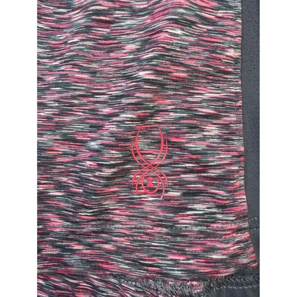 Spyder Womens Pink Space Dye Quarter Zip Pullover Long Sleeve Active Top Size 8 - Picture 2 of 8